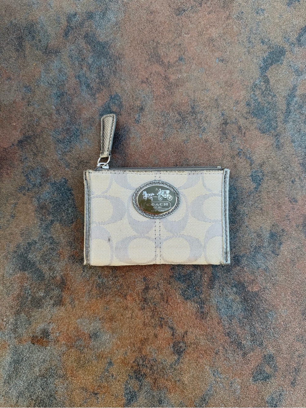 COACH Mini Skinny ID Case or Coin Purse, Vintage C Canvas